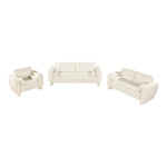 Madeline 89" Chenille Fabric Upholstered Sofa in Cream