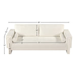 Madeline 89" Chenille Fabric Upholstered Sofa in Cream