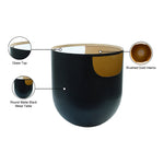 Doma Glass Top And Iron Base End / Side Table in Black