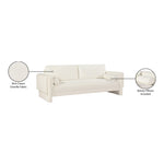 Madeline 89" Chenille Fabric Upholstered Sofa in Cream
