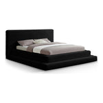 Drew Corduroy Fabric Upholstered King Bed (3 Boxes) in Black