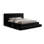 Drew Corduroy Fabric Upholstered King Bed (3 Boxes) in Black