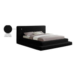 Drew Corduroy Fabric Upholstered King Bed (3 Boxes) in Black