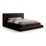 Drew Corduroy Fabric Upholstered King Bed (3 Boxes) in Brown