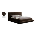 Drew Corduroy Fabric Upholstered King Bed (3 Boxes) in Brown