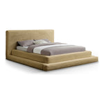 Drew Corduroy Fabric Upholstered King Bed (3 Boxes) in Camel