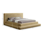 Drew Corduroy Fabric Upholstered King Bed (3 Boxes) in Camel