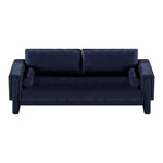 Madeline 89" Chenille Fabric Upholstered Sofa in Navy