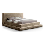 Drew Corduroy Fabric Upholstered King Bed (3 Boxes) in Taupe