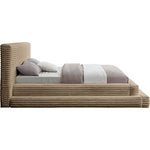 Drew Corduroy Fabric Upholstered King Bed (3 Boxes) in Taupe
