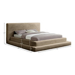 Drew Corduroy Fabric Upholstered King Bed (3 Boxes) in Taupe