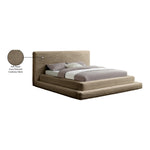 Drew Corduroy Fabric Upholstered King Bed (3 Boxes) in Taupe