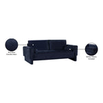 Madeline 89" Chenille Fabric Upholstered Sofa in Navy