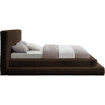 Drew Corduroy Fabric Upholstered Queen Bed (3 Boxes) in Brown