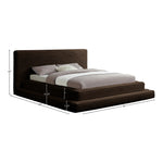 Drew Corduroy Fabric Upholstered Queen Bed (3 Boxes) in Brown
