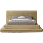 Drew Corduroy Fabric Upholstered Queen Bed (3 Boxes) in Camel