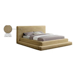 Drew Corduroy Fabric Upholstered Queen Bed (3 Boxes) in Camel