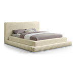 Drew Corduroy Fabric Upholstered Queen Bed (3 Boxes) in Cream