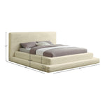 Drew Corduroy Fabric Upholstered Queen Bed (3 Boxes) in Cream