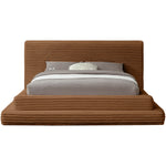 Drew Corduroy Fabric Upholstered Queen Bed (3 Boxes) in Saddle