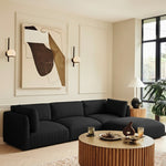 Ease 114" Fabric Upholstered 4pc. Modular Sectional in Black