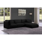 Ease 114" Fabric Upholstered 4pc. Modular Sectional in Black