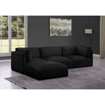 Ease 114" Fabric Upholstered 4pc. Modular Sectional in Black