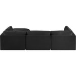 Ease 114" Fabric Upholstered 4pc. Modular Sectional in Black