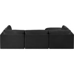 Ease 114" Fabric Upholstered 4pc. Modular Sectional in Black