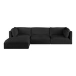 Ease 114" Fabric Upholstered 4pc. Modular Sectional in Black