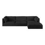Ease 114" Fabric Upholstered 4pc. Modular Sectional in Black