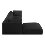 Ease 114" Fabric Upholstered 4pc. Modular Sectional in Black
