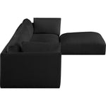 Ease 114" Fabric Upholstered 4pc. Modular Sectional in Black