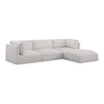 Ease 114" Fabric Upholstered 4pc. Modular Sectional in Cream
