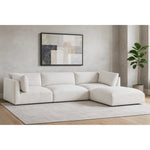 Ease 114" Fabric Upholstered 4pc. Modular Sectional in Cream