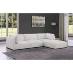 Ease 114" Fabric Upholstered 4pc. Modular Sectional in Cream