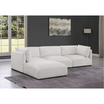 Ease 114" Fabric Upholstered 4pc. Modular Sectional in Cream