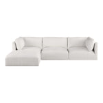 Ease 114" Fabric Upholstered 4pc. Modular Sectional in Cream