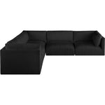 Ease 114" Fabric Upholstered 5pc. Modular Sectional in Black