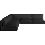 Ease 114" Fabric Upholstered 5pc. Modular Sectional in Black