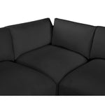 Ease 114" Fabric Upholstered 5pc. Modular Sectional in Black