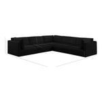 Ease 114" Fabric Upholstered 5pc. Modular Sectional in Black