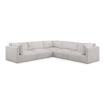 Ease 114" Fabric Upholstered 5pc. Modular Sectional in Cream