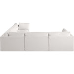 Ease 114" Fabric Upholstered 5pc. Modular Sectional in Cream