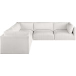 Ease 114" Fabric Upholstered 5pc. Modular Sectional in Cream