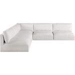 Ease 114" Fabric Upholstered 5pc. Modular Sectional in Cream
