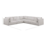 Ease 114" Fabric Upholstered 5pc. Modular Sectional in Cream