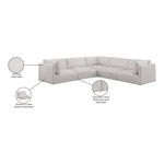 Ease 114" Fabric Upholstered 5pc. Modular Sectional in Cream