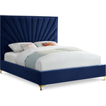 Eclipse Velvet Upholstered King Bed in Navy