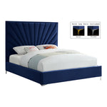 Eclipse Velvet Upholstered King Bed in Navy